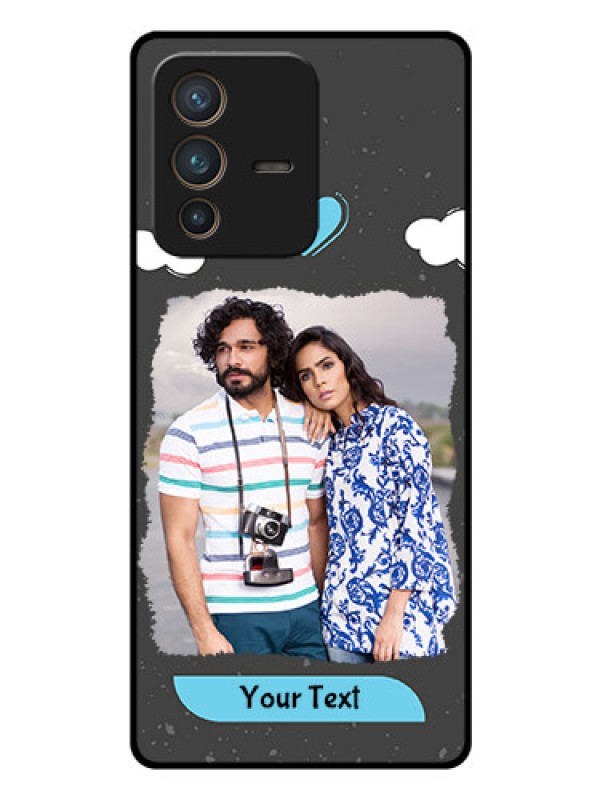 Custom Vivo V23 Pro 5G Custom Glass Phone Case - Splashes with love doodles Design