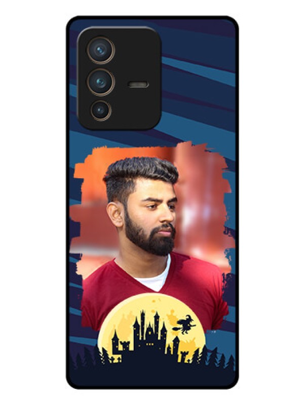 Custom Vivo V23 Pro 5G Photo Printing on Glass Case - Halloween Witch Design