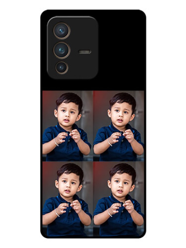 Custom Vivo V23 Pro 5G 4 Image Holder on Glass Mobile Cover