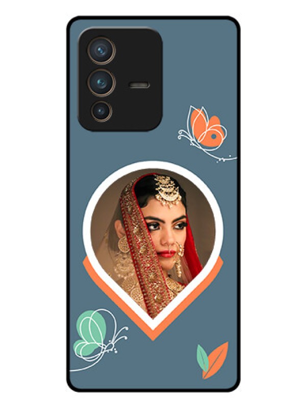 Custom Vivo V23 Pro 5G Custom Glass Mobile Case - Droplet Butterflies Design