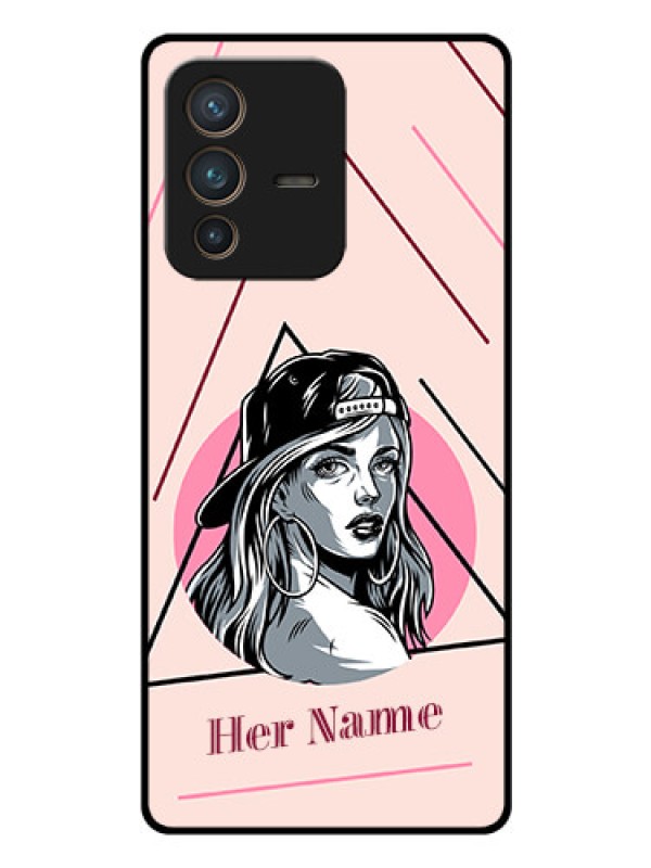 Custom Vivo V23 Pro 5G Personalized Glass Phone Case - Rockstar Girl Design