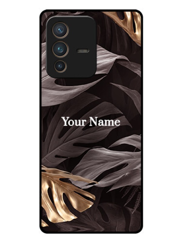 Custom Vivo V23 Pro 5G Personalised Glass Phone Case - Wild Leaves digital paint Design