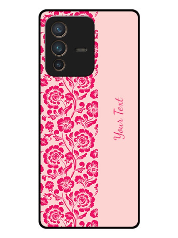 Custom Vivo V23 Pro 5G Custom Glass Phone Case - Attractive Floral Pattern Design