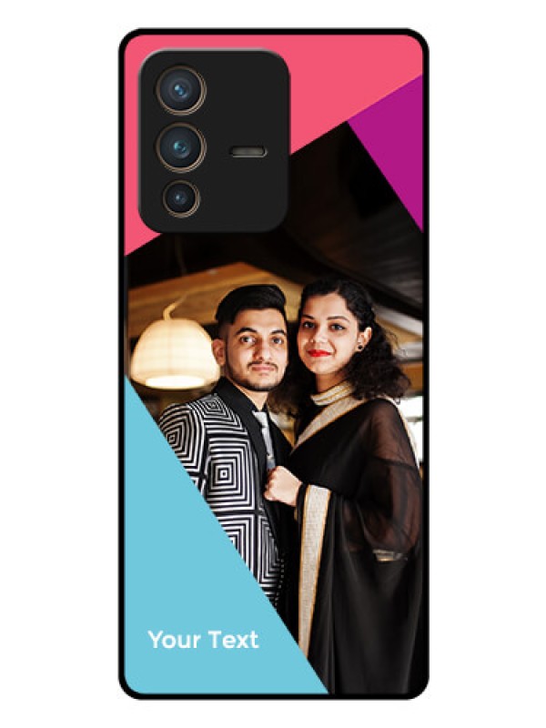 Custom Vivo V23 Pro 5G Custom Glass Mobile Case - Stacked Triple colour Design