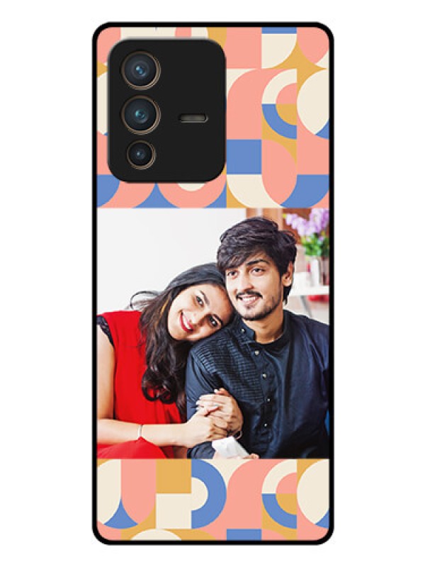 Custom Vivo V23 Pro 5G Photo Printing on Glass Case - Semi-circle Maze Pattern Design