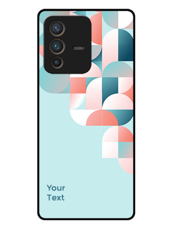 Custom Vivo V23 Pro 5G Custom Glass Phone Case - Stylish Semi-circle Pattern Design