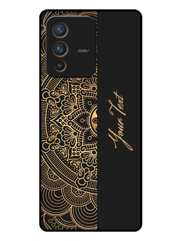 Custom Vivo V23 Pro 5G Photo Printing on Glass Case - Mandala art with custom text Design
