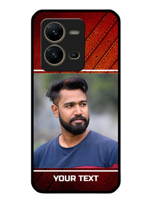 Custom Vivo V25 5G Personalized Glass Phone Case - Leather Phone Case Design