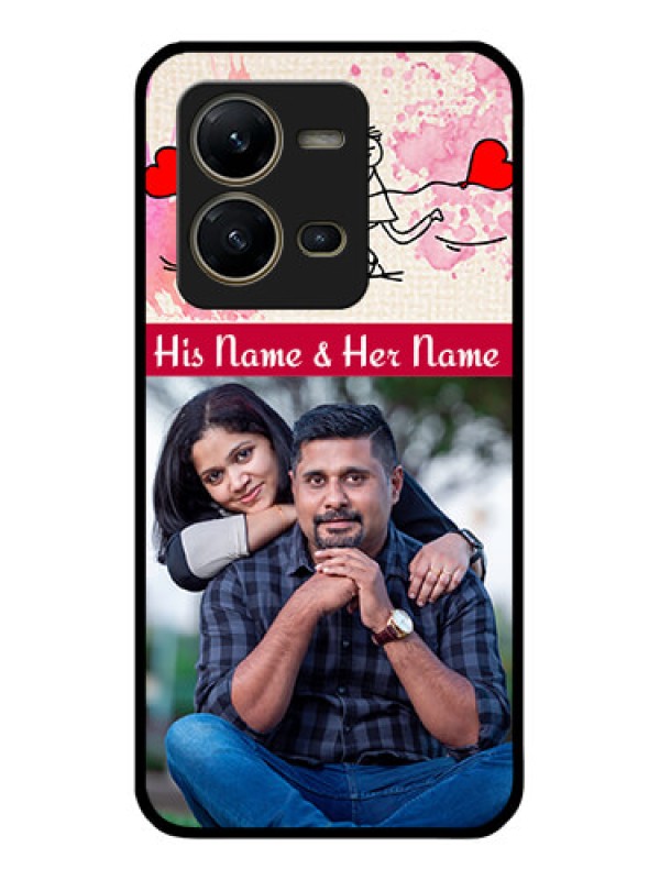 Custom Vivo V25 5G Photo Printing on Glass Case - You and Me Case Design