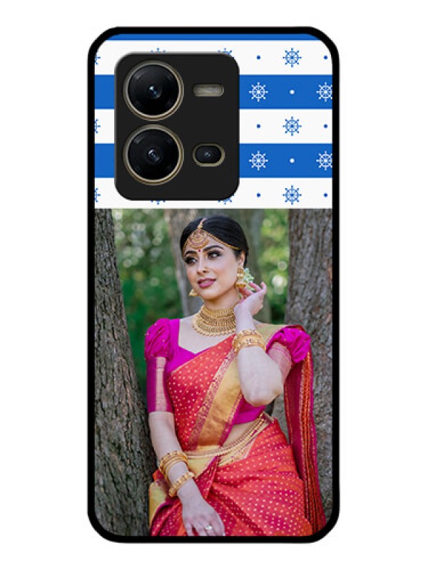 Custom Vivo V25 5G Photo Printing on Glass Case - Snow Pattern Design