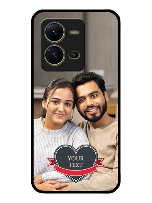 Custom Vivo V25 5G Custom Glass Phone Case - Just Married Couple Design