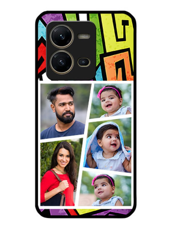 Custom Vivo V25 5G Custom Glass Phone Case - Graffiti pattern Design