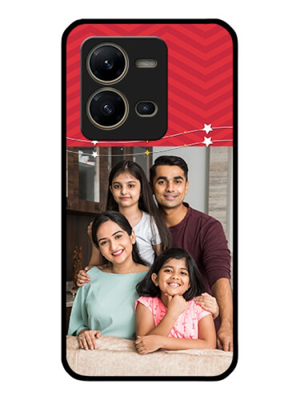 Custom Vivo V25 5G Personalized Glass Phone Case - Happy Family Design