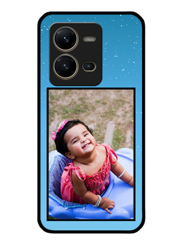 Custom Vivo V25 5G Custom Glass Mobile Case - Wave Pattern Colorful Design