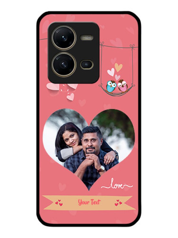 Custom Vivo V25 5G Personalized Glass Phone Case - Peach Color Love Design