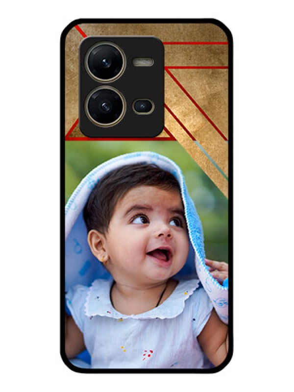 Custom Vivo V25 5G Personalized Glass Phone Case - Gradient Abstract Texture Design