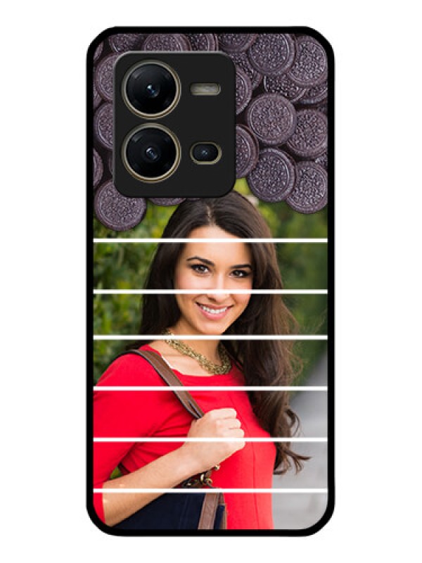 Custom Vivo V25 5G Custom Glass Phone Case - with Oreo Biscuit Design