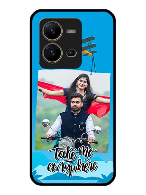 Custom Vivo V25 5G Custom Glass Mobile Case - Traveller Design