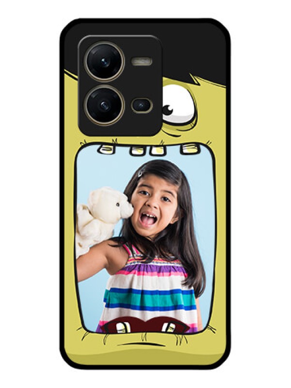 Custom Vivo V25 5G Personalized Glass Phone Case - Cartoon monster back case Design
