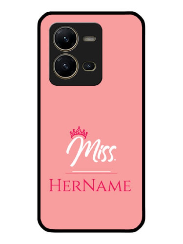 Custom Vivo V25 5G Custom Glass Phone Case Mrs with Name