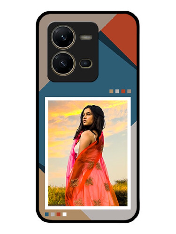 Custom Vivo V25 5G Personalized Glass Phone Case - Retro color pallet Design
