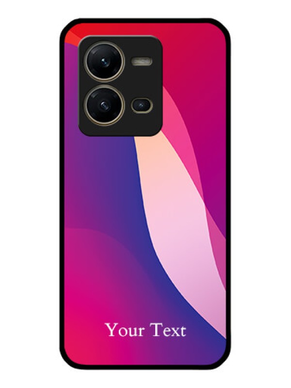 Custom Vivo V25 5G Personalized Glass Phone Case - Digital abstract Overlap Design