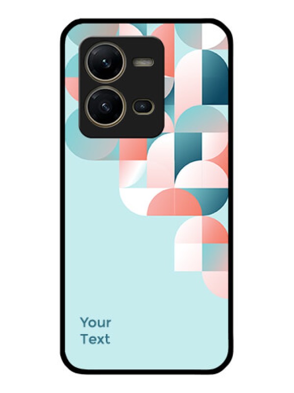 Custom Vivo V25 5G Custom Glass Phone Case - Stylish Semi-circle Pattern Design