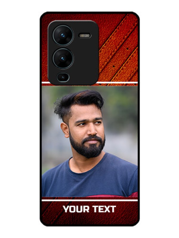 Custom Vivo V25 Pro 5G Personalized Glass Phone Case - Leather Phone Case Design