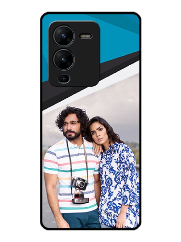 Custom Vivo V25 Pro 5G Photo Printing on Glass Case - Simple Pattern Photo Upload Design