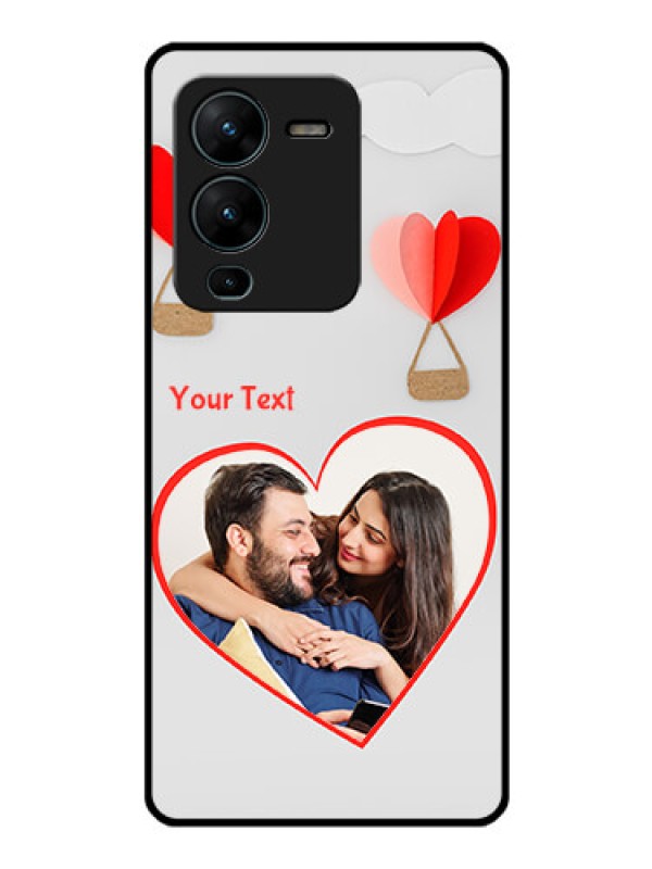 Custom Vivo V25 Pro 5G Custom Glass Mobile Case - Parachute Love Design