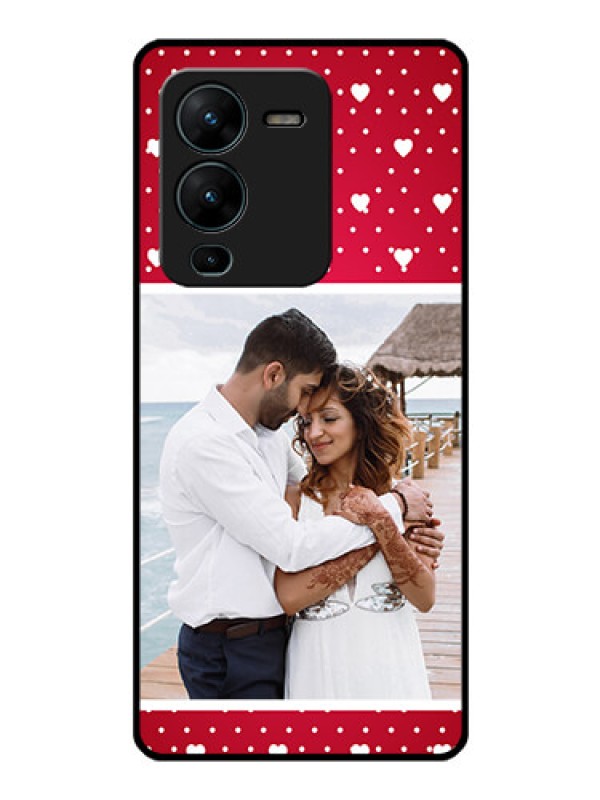 Custom Vivo V25 Pro 5G Photo Printing on Glass Case - Hearts Mobile Case Design