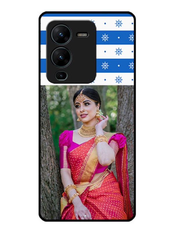 Custom Vivo V25 Pro 5G Photo Printing on Glass Case - Snow Pattern Design