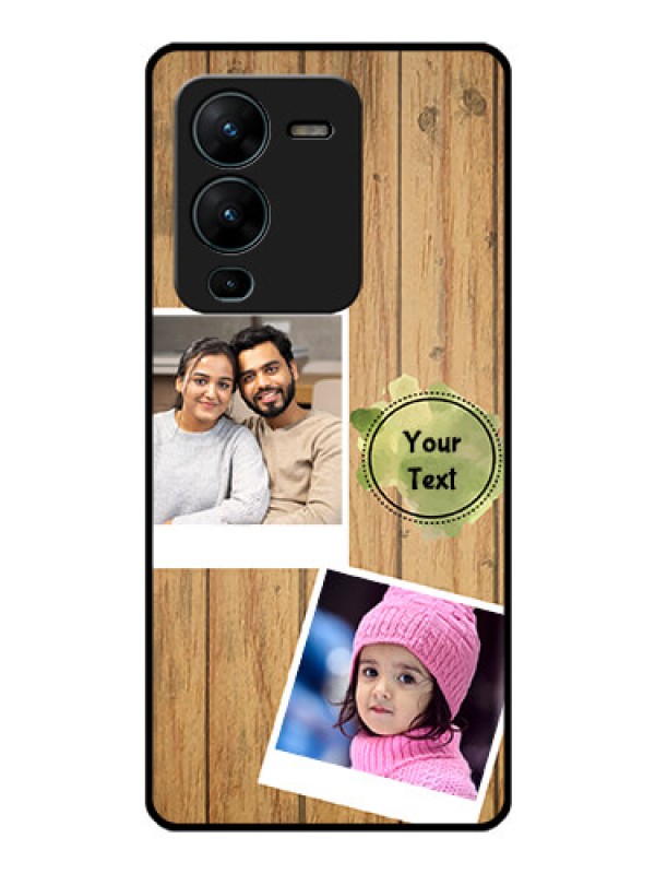 Custom Vivo V25 Pro 5G Custom Glass Phone Case - Wooden Texture Design