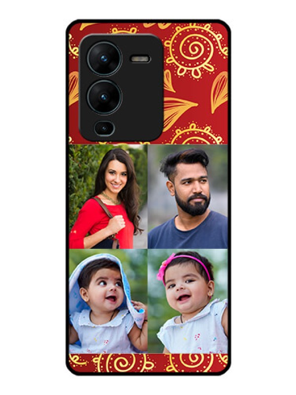 Custom Vivo V25 Pro 5G Photo Printing on Glass Case - 4 Image Traditional Design