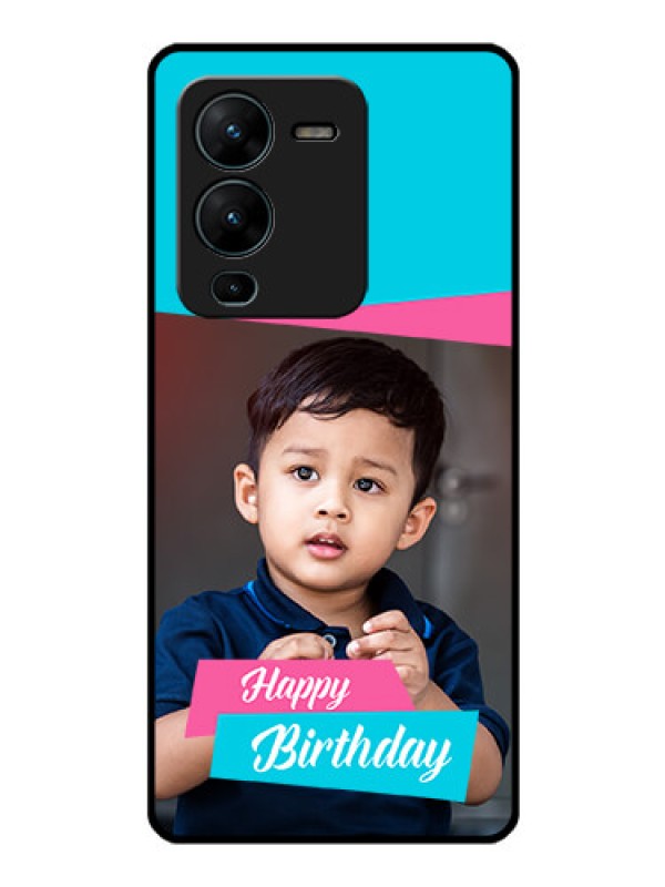 Custom Vivo V25 Pro 5G Personalized Glass Phone Case - Image Holder with 2 Color Design