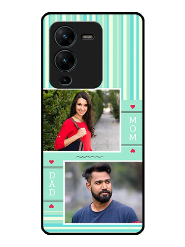 Custom Vivo V25 Pro 5G Custom Glass Phone Case - Mom & Dad Pic Design