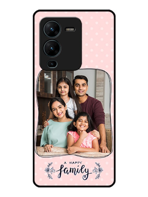 Custom Vivo V25 Pro 5G Custom Glass Phone Case - Family with Dots Design