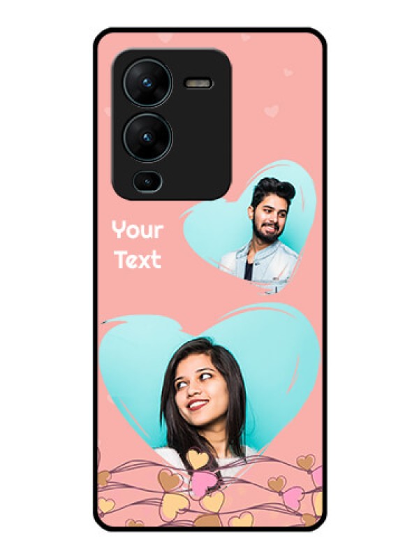 Custom Vivo V25 Pro 5G Custom Glass Mobile Case - Love Doodle Design