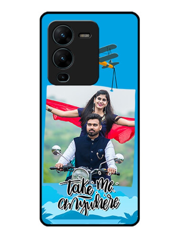 Custom Vivo V25 Pro 5G Custom Glass Mobile Case - Traveller Design