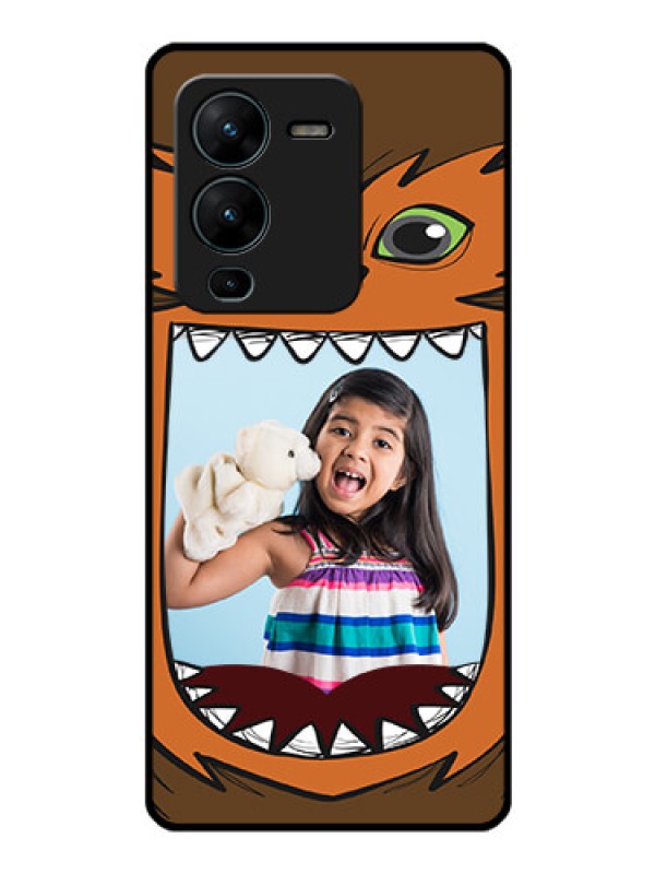 Custom Vivo V25 Pro 5G Photo Printing on Glass Case - Owl Monster Back Case Design