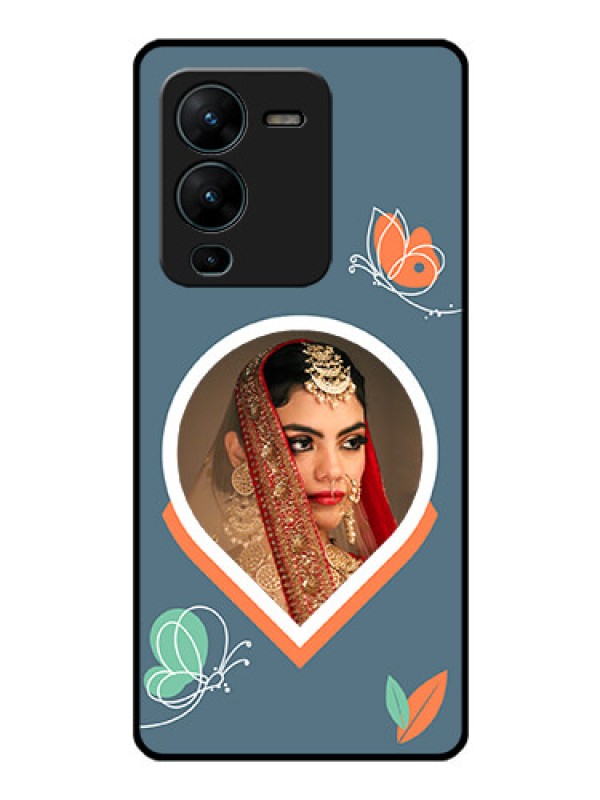 Custom Vivo V25 Pro 5G Custom Glass Mobile Case - Droplet Butterflies Design