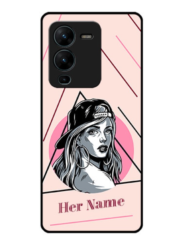 Custom Vivo V25 Pro 5G Personalized Glass Phone Case - Rockstar Girl Design