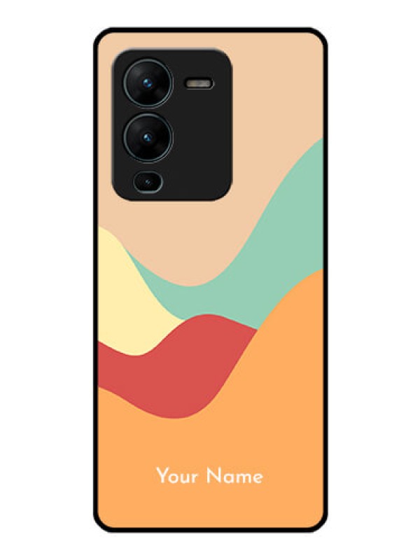Custom Vivo V25 Pro 5G Personalized Glass Phone Case - Ocean Waves Multi-colour Design