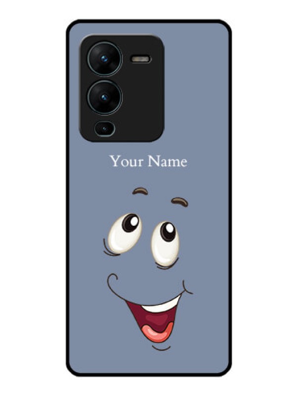 Custom Vivo V25 Pro 5G Photo Printing on Glass Case - Laughing Cartoon Face Design