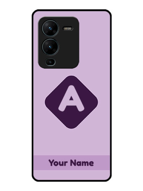 Custom Vivo V25 Pro 5G Custom Glass Mobile Case - Custom Letter in curved badge Design