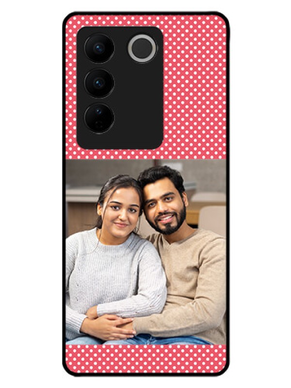 Custom Vivo V27 Pro 5G Custom Glass Phone Case - White Dotted Design
