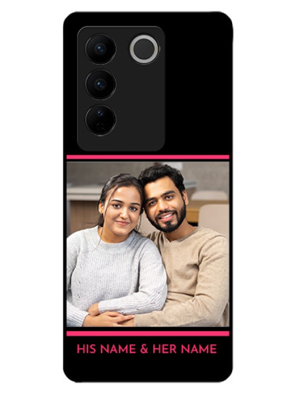 Custom Vivo V27 Pro 5G Custom Glass Mobile Case - with Add Text Design