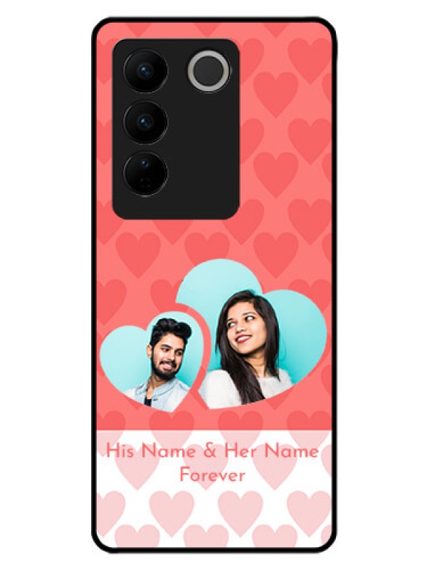 Custom Vivo V27 Pro 5G Personalized Glass Phone Case - Couple Pic Upload Design