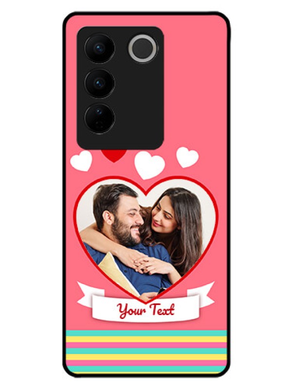 Custom Vivo V27 Pro 5G Photo Printing on Glass Case - Love Doodle Design