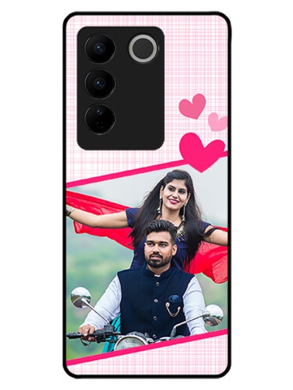 Custom Vivo V27 Pro 5G Custom Glass Phone Case - Love Shape Heart Design